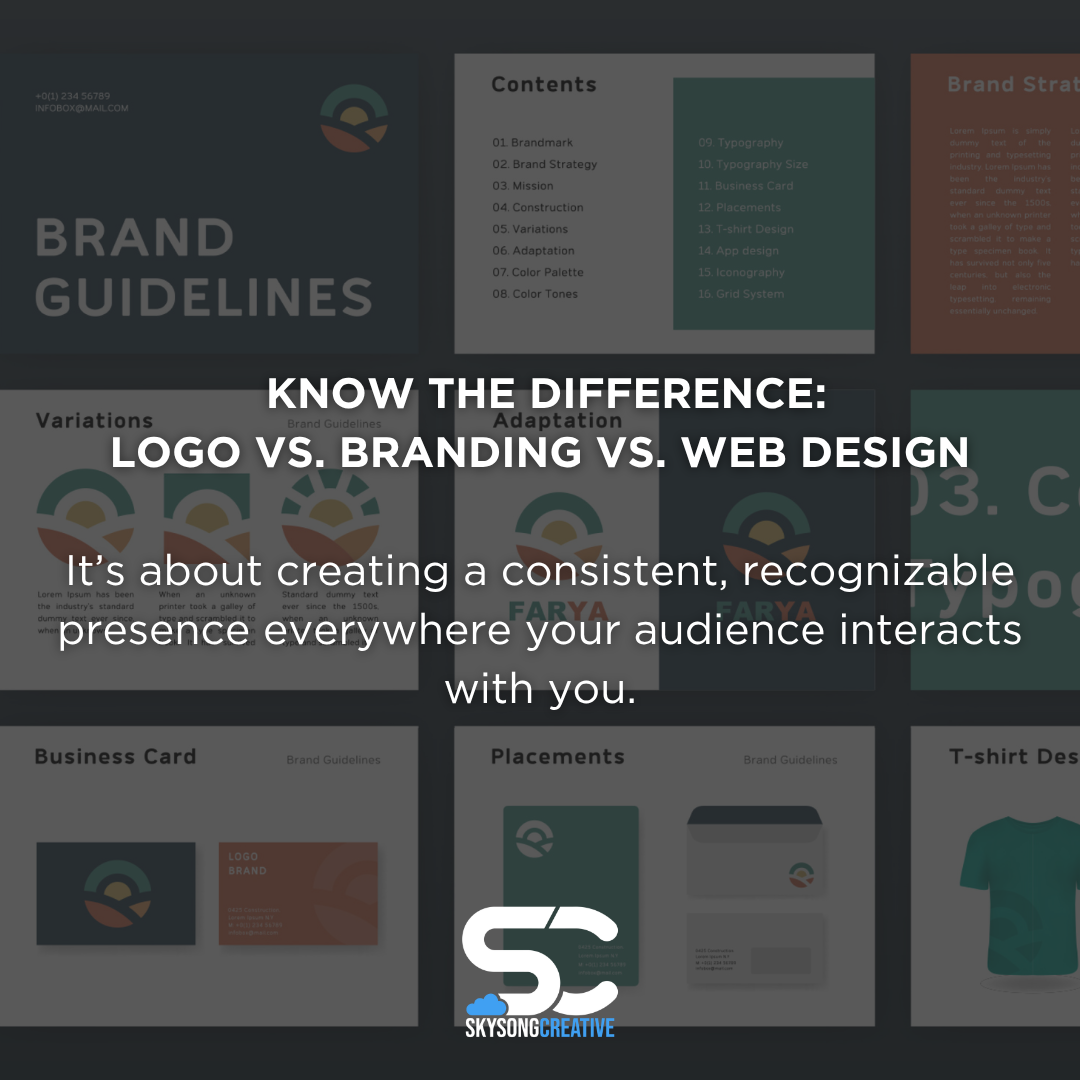 How to hire the right graphic designer for your business in Augusta, Georgia: Know the difference- logo vs. branding vs. web design. It's about creating a consistent, recognizable presence everywhere your audience interacts with you.